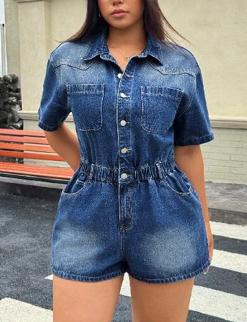 Salopeta SHEIN CURVE, albastru