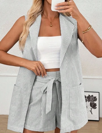 Compleu SHEIN, gri/alb