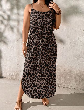 Rochie lunga SHEIN CURVE, animal print