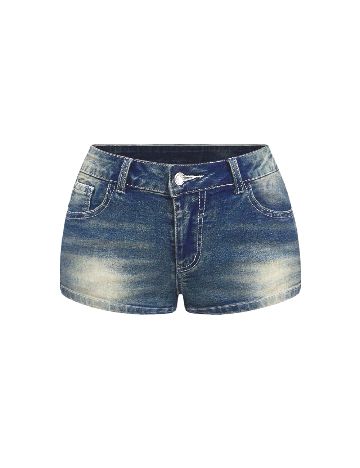 Pantaloni scurti Romwe Plus Size, albastru