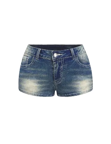 Pantaloni scurti Romwe Plus Size, albastru