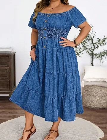 Rochie medie SHEIN CURVE, albastru