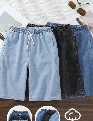 Set Pantaloni scurti 3 perechi Shein Kids, mix culori