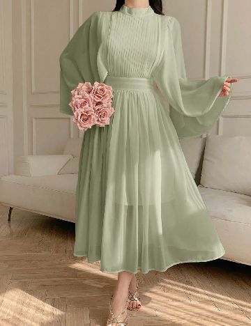 Rochie lunga Dazy, verde