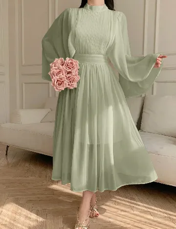 Rochie lunga Dazy, verde