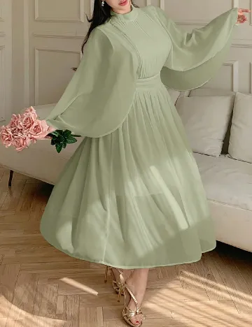 Rochie lunga Dazy, verde