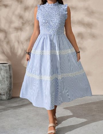 Rochie medie SHEIN CURVE, albastru