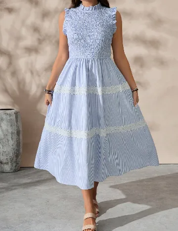 Rochie medie SHEIN CURVE, albastru