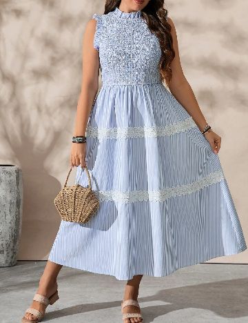 Rochie medie SHEIN CURVE, albastru