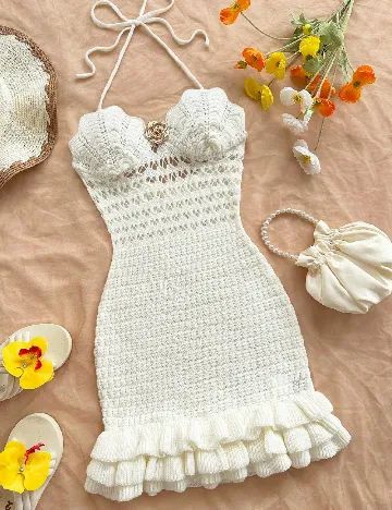 Rochie de plaja SHEIN, ecru