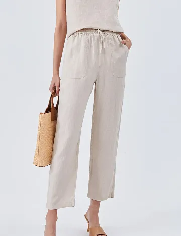 Pantaloni MOTF, crem