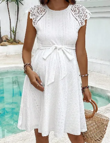 Rochie scurta SHEIN Maternity, alb