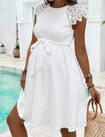 Rochie scurta SHEIN Maternity, alb