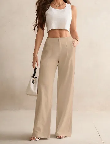 Pantaloni SHEIN, crem