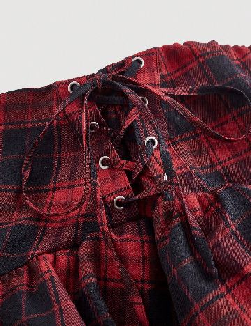 Fusta SHEIN CURVE, rosu/negru