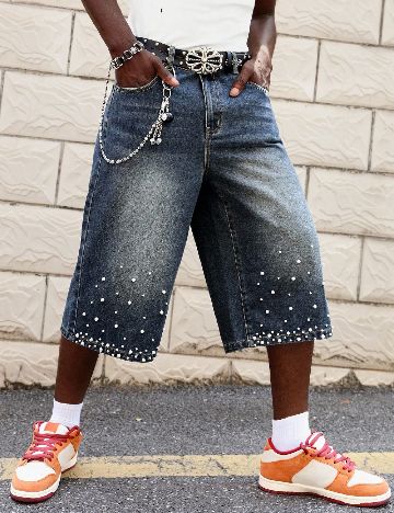 Pantaloni scurti Romwe, bleumarin