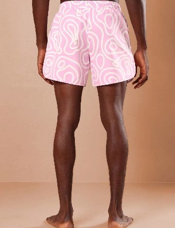 Short de baie SHEIN, roz/alb