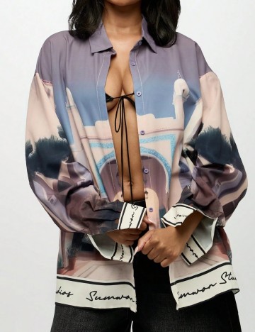 Camasa Oversize SUMWON, mix culori