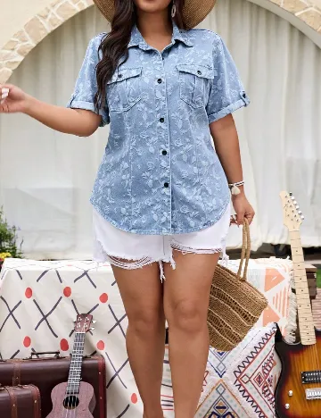 Camasa SHEIN CURVE, albastru