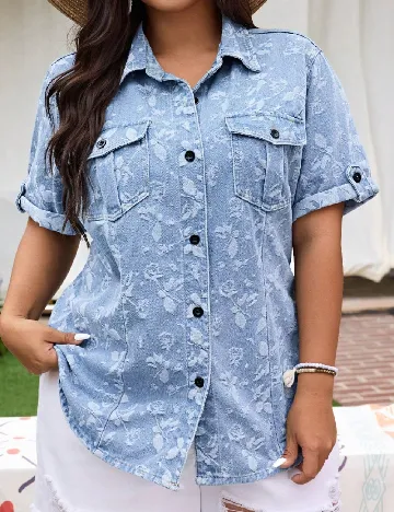 Camasa SHEIN CURVE, albastru