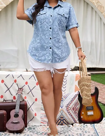 Camasa SHEIN CURVE, albastru