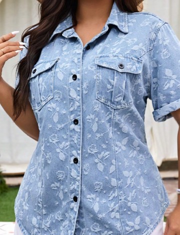 Camasa SHEIN CURVE, albastru