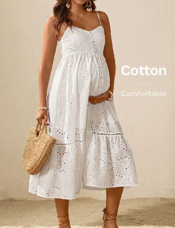 Rochie lunga SHEIN Maternity, alb