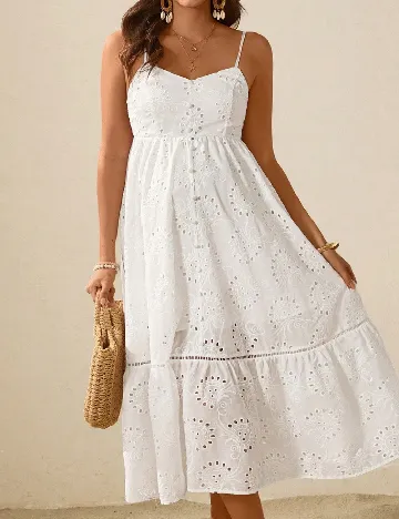 Rochie lunga SHEIN Maternity, alb