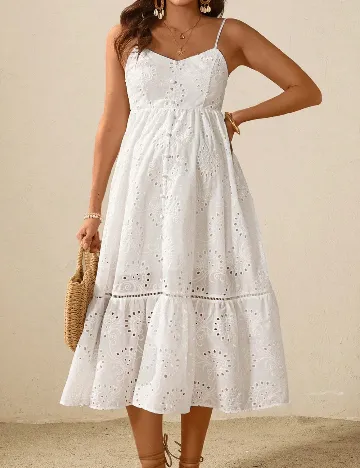 Rochie lunga SHEIN Maternity, alb