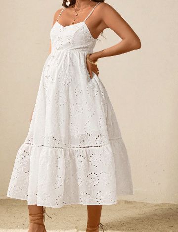 Rochie lunga SHEIN Maternity, alb