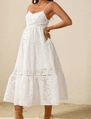 Rochie lunga SHEIN Maternity, alb