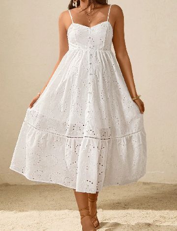 Rochie lunga SHEIN Maternity, alb