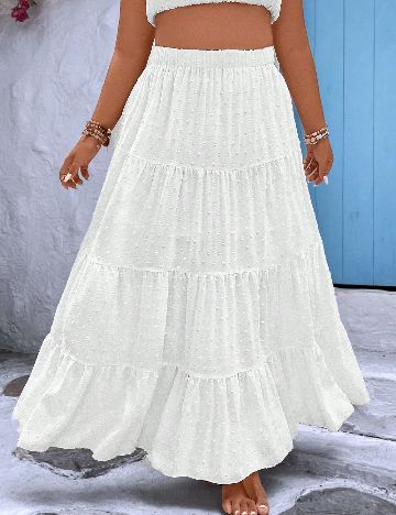 Fusta SHEIN CURVE, alb