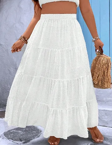 Fusta SHEIN CURVE, alb