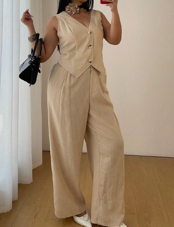 Compleu SHEIN CURVE, crem