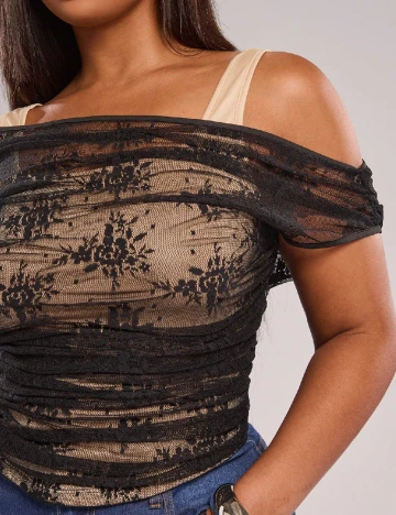 Top SHEIN CURVE, negru