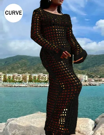 Rochie de plaja SHEIN CURVE, negru