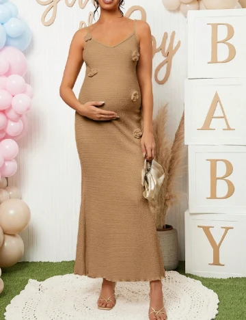 Rochie lunga SHEIN Maternity, maro