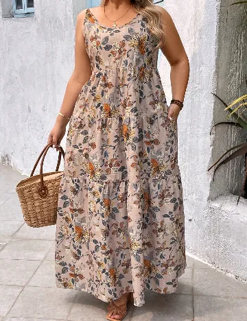 Rochie lunga SHEIN CURVE, floral print