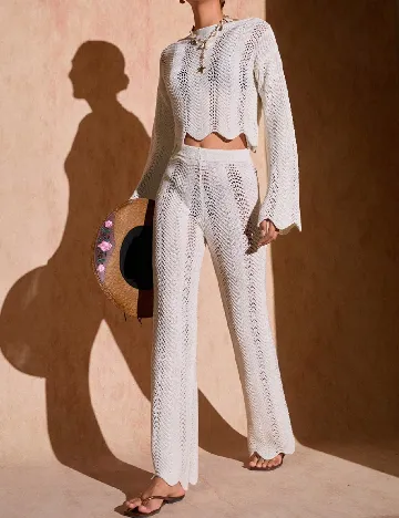 Compleu De Plaja SHEIN, alb