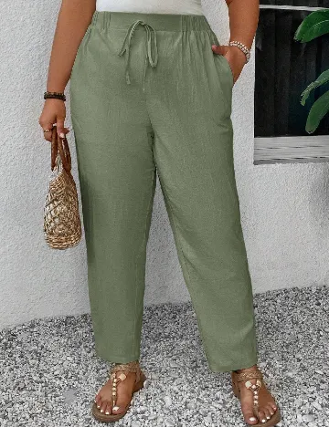 Pantaloni SHEIN CURVE, verde