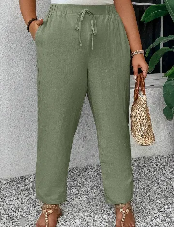 Pantaloni SHEIN CURVE, verde