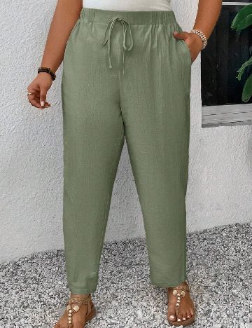 Pantaloni SHEIN CURVE, verde