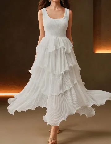 Rochie lunga Anewsta, alb