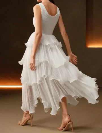 Rochie lunga Anewsta, alb