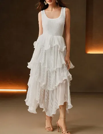 Rochie lunga Anewsta, alb