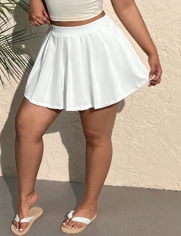 Fusta pantalon SHEIN CURVE, alb