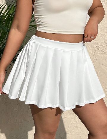 Fusta pantalon SHEIN CURVE, alb