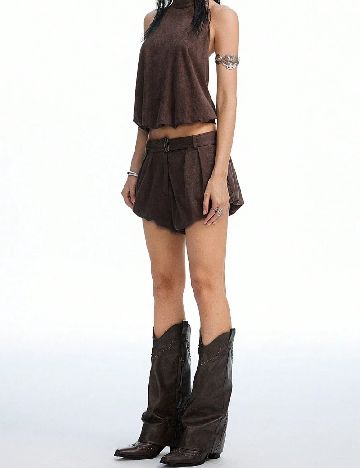 Pantaloni scurti SHEIN, maro