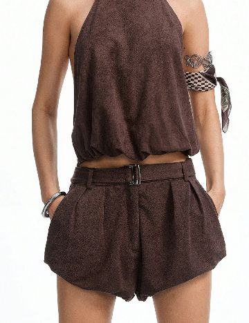 Pantaloni scurti SHEIN, maro